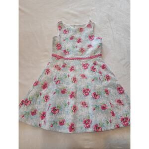 Janie & Jack Girls Blue/Pink Floral Sundress Sz 7